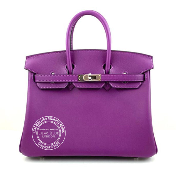 Hermes Birkin 25cm Anemone Swift PHW