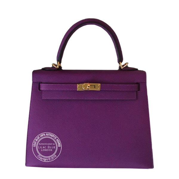 Hermès Kelly 25cm Anemone Epsom GHW