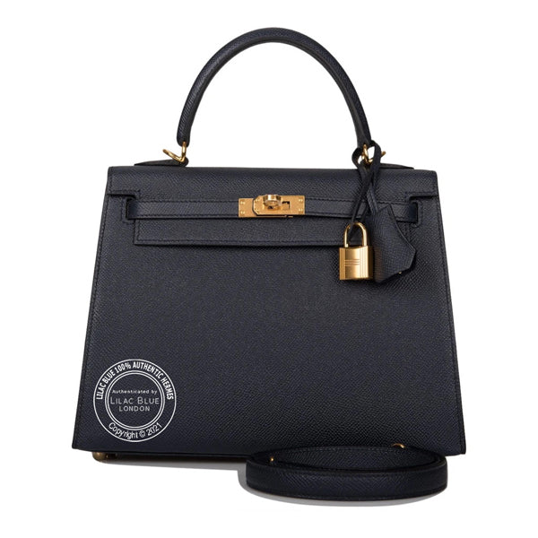 Hermès Kelly 25cm Bleu Indigo Epsom GHW