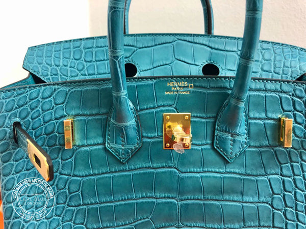 Hermès Birkin 25cm Bleu Paon Matte Alligator GHW