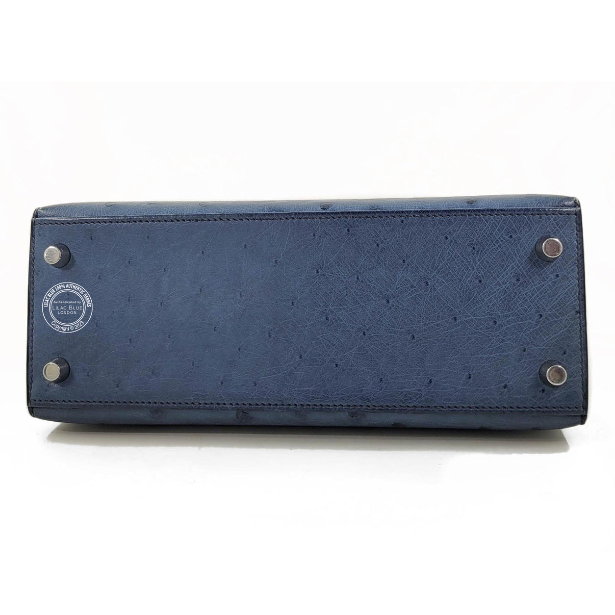 Hermes Kelly 25cm Bleu Roi Ostrich PHW