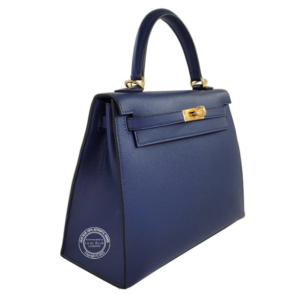 Hermès Kelly 25cm Bleu Saphir Madame GHW