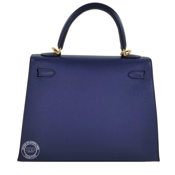 Hermès Kelly 25cm Bleu Saphir Madame GHW