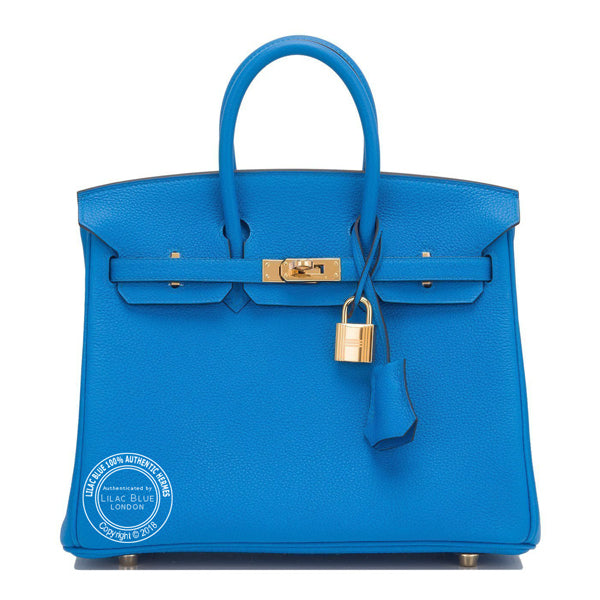 Hermès Birkin 25cm Bleu Zanzibar Togo GHW