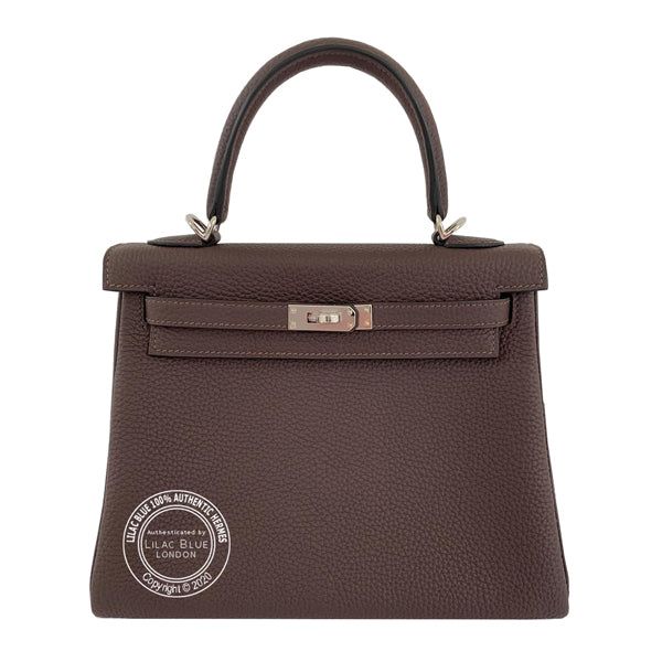 Hermès Kelly 25cm Chocolate Togo PHW
