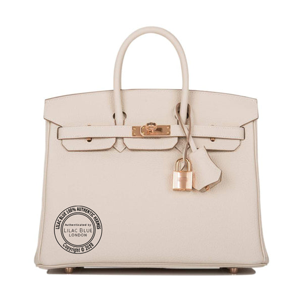 Hermes Birkin 25cm Craie Togo RGHW