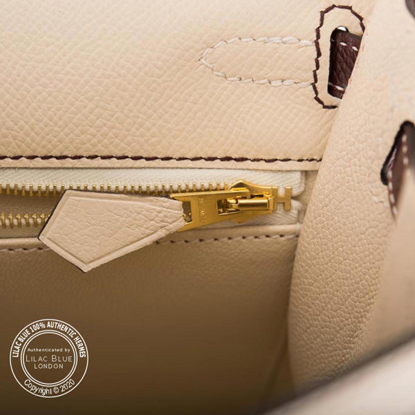 Hermès Kelly 25cm Craie/Bordeaux HSS Epsom BGHW