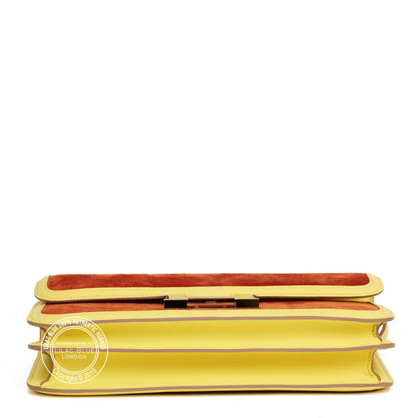 Hermès Constance 25cm Paprika/Soufre Elan Veau Doblis/Swift PHW - Preloved