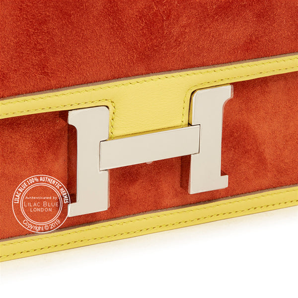 Hermès Constance 25cm Paprika/Soufre Elan Veau Doblis/Swift PHW - Preloved