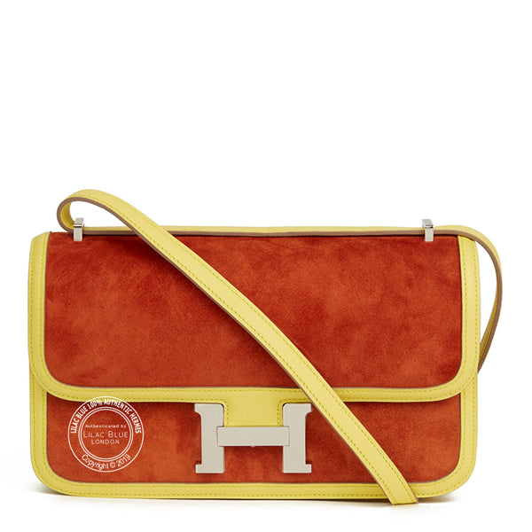 Hermès Constance 25cm Paprika/Soufre Elan Veau Doblis/Swift PHW - Preloved