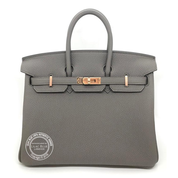 Hermès Birkin 25cm Etain Togo RGHW