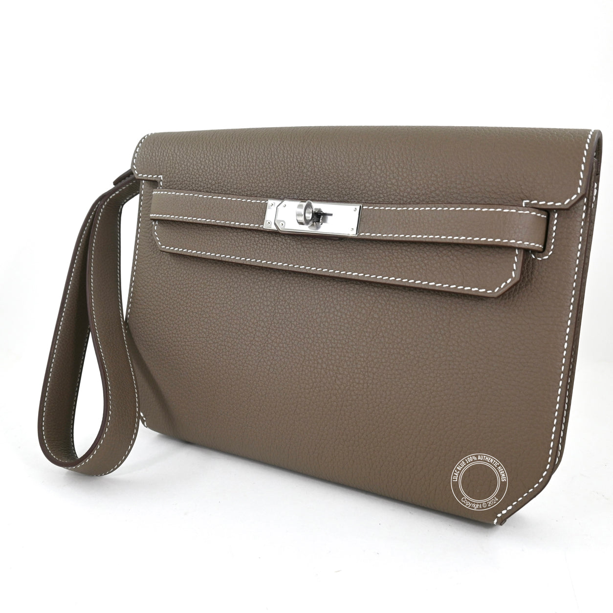 Hermès Kelly Depeche 25cm Etoupe Togo PHW