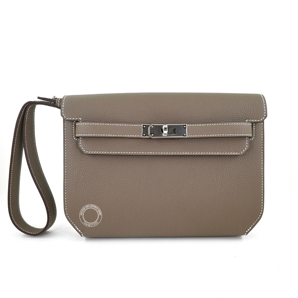 Hermès Kelly Depeche 25cm Etoupe Togo PHW