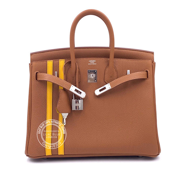 Hermès Birkin 25cm Gold/Jaune Ambre Officier Togo/Swift PHW