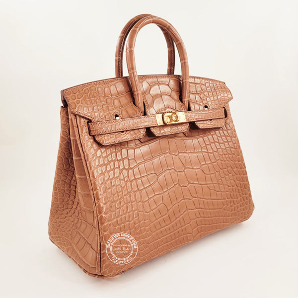 Hermès Birkin 25cm Gold Matte Alligator GHW