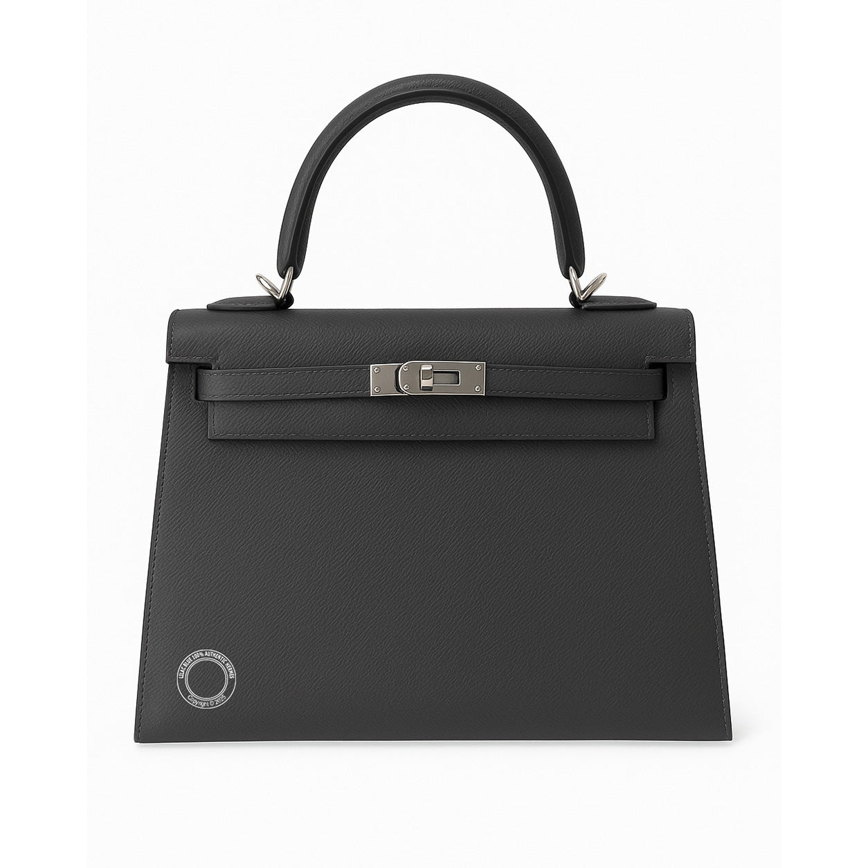 Hermes Kelly 25cm Graphite Epsom PHW