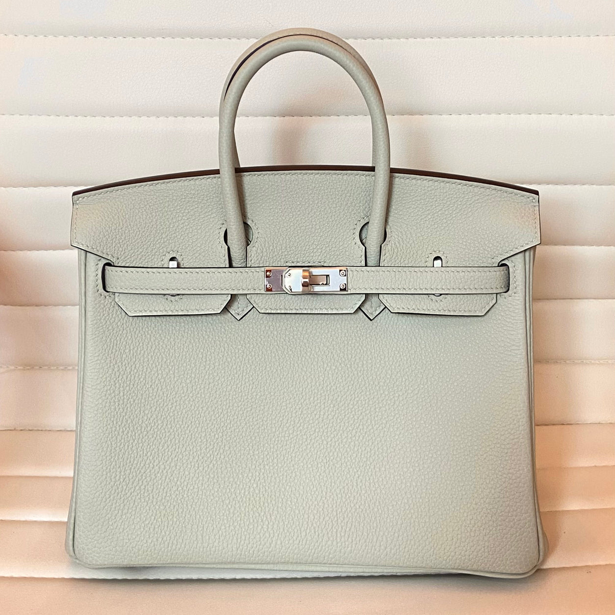 Hermès Birkin 25cm Gris Neve Togo PHW