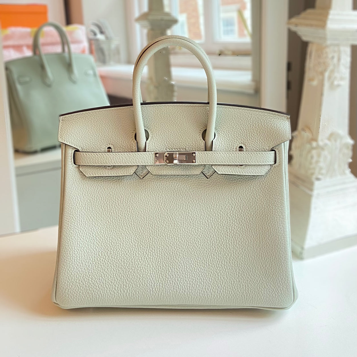 Hermès Birkin 25cm Gris Neve Togo PHW
