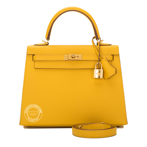 Hermès Kelly 25cm Jaune Ambre Epsom GHW