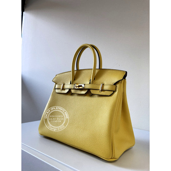 Hermès Birkin 25cm Jaune de Naples Novillo GHW