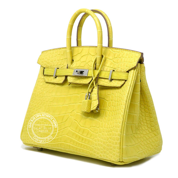 Hermès Birkin 25cm Lime Matte Alligator PHW