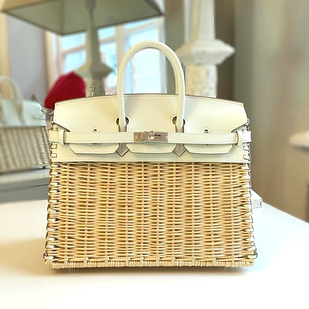 Hermes Birkin 25cm Mushroom Picnic Swift/Osier PHW