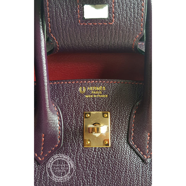 Hermès Birkin 25cm Raisin/Rouge Grenat HSS Chevre RGHW