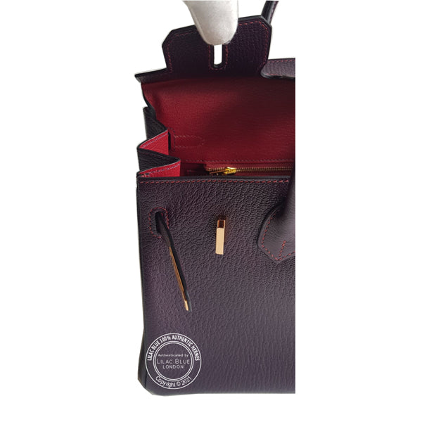 Hermès Birkin 25cm Raisin/Rouge Grenat HSS Chevre RGHW