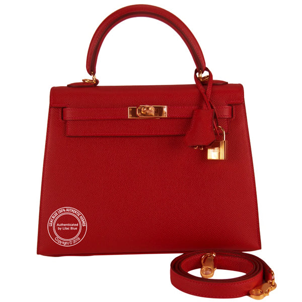 Hermès Kelly 25cm Rouge Casaque Epsom GHW