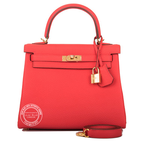 Hermès Kelly 25cm Rouge de Coeur Togo GHW