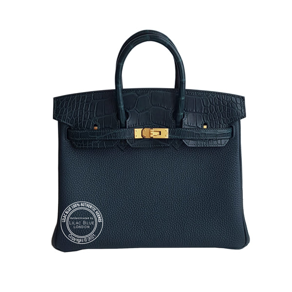 Hermès Birkin 25cm Vert Cypress Touch Matte Alligator/Togo GHW