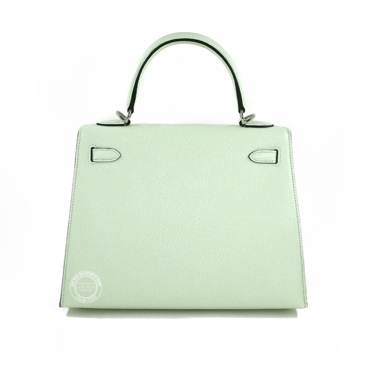 Hermes Kelly 25cm Vert Fizz Epsom PHW