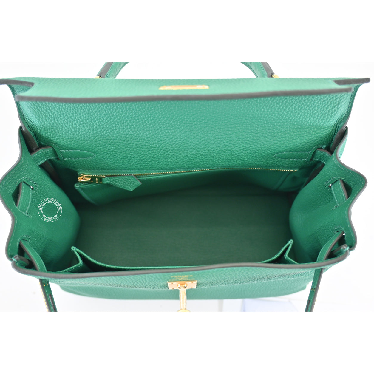 Hermès Kelly 25cm Vert Vertigo Togo GHW