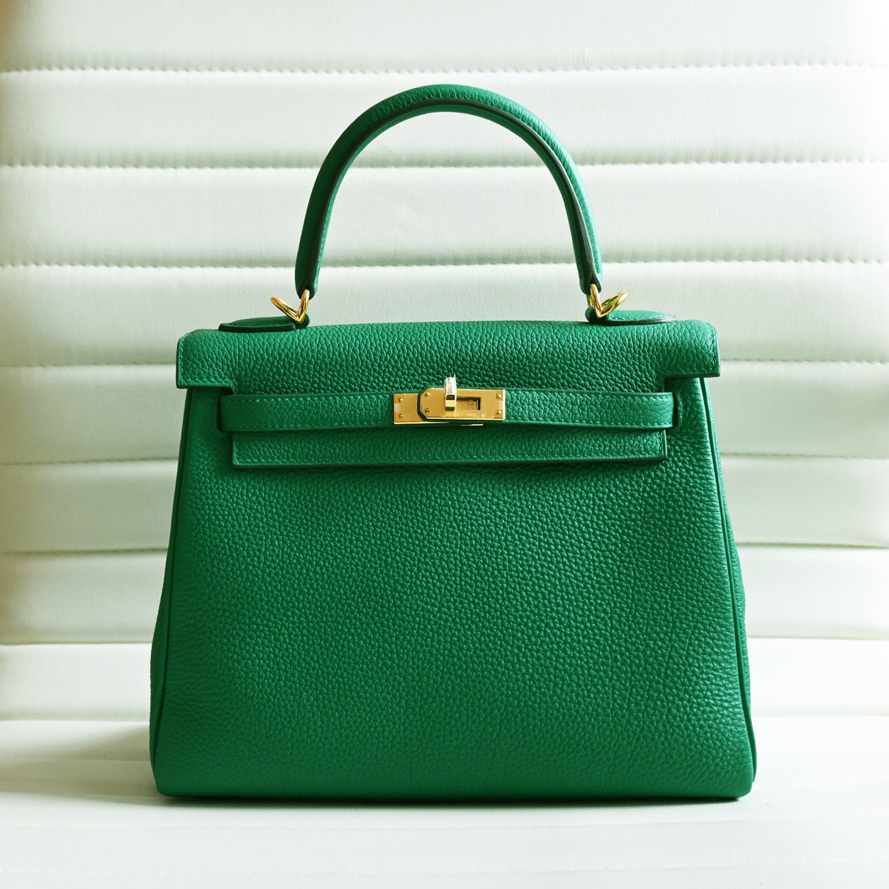 Hermès Kelly 25cm Vert Vertigo Togo GHW
