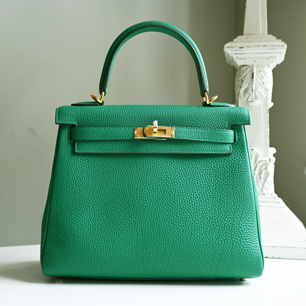 Hermès Kelly 25cm Vert Vertigo Togo GHW