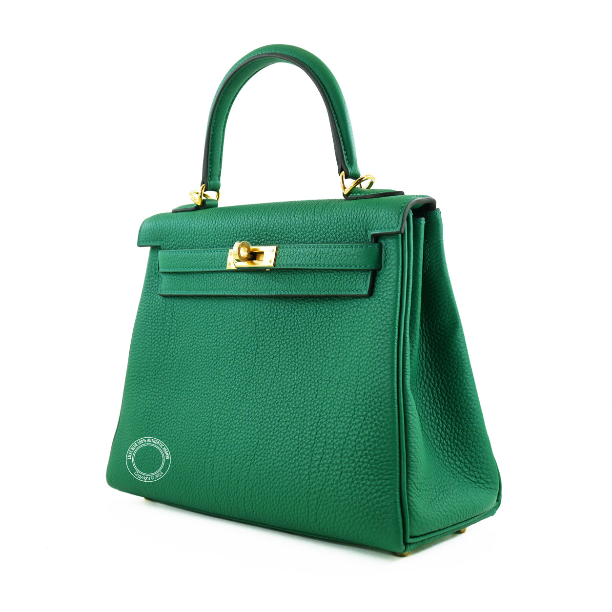 Hermès Kelly 25cm Vert Vertigo Togo GHW