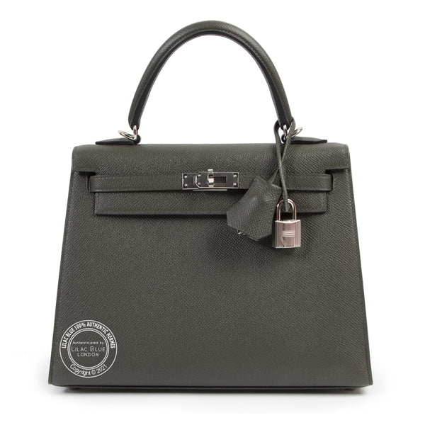 Hermès Kelly 25cm Vert de Gris Epsom PHW
