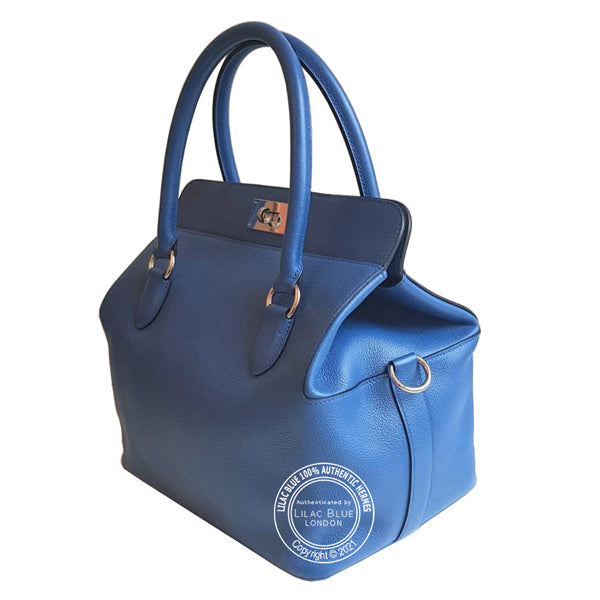 Hermès Toolbox 26cm Bleu Zellige Novillo PHW - Preloved