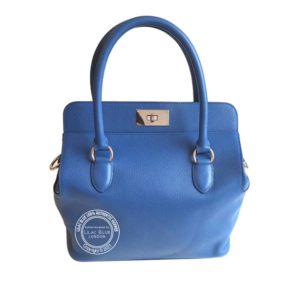 Hermès Toolbox 26cm Bleu Zellige Novillo PHW - Preloved