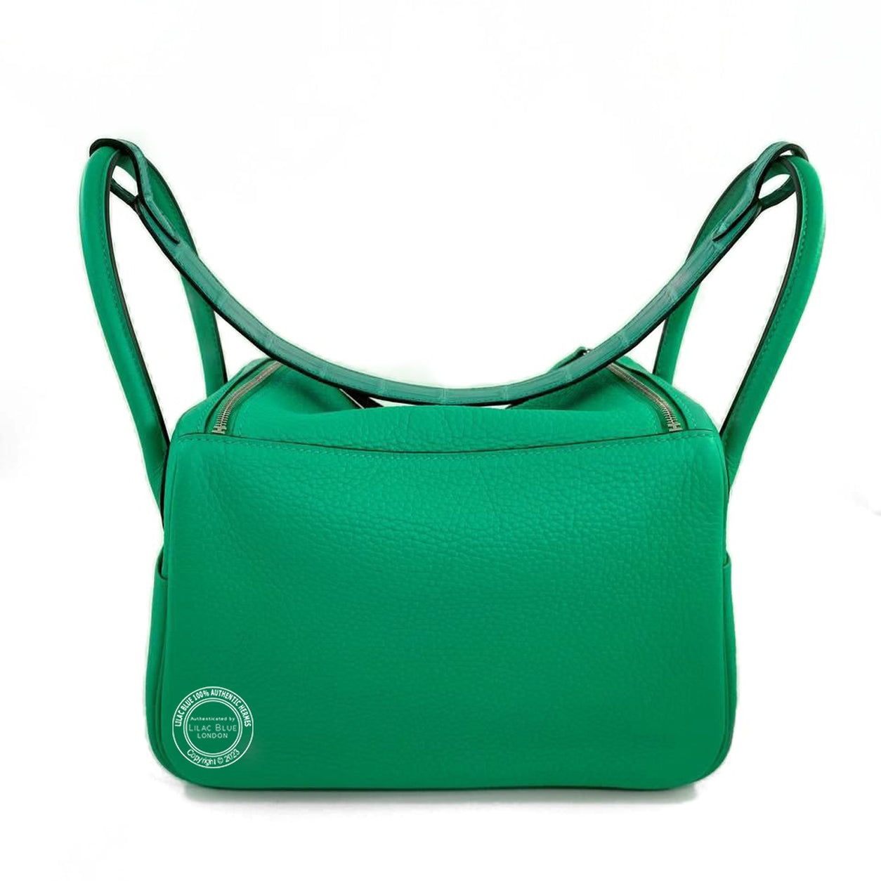 Hermès Lindy 26cm Menthe/Vert Jade Touch Matte Croc/Clemence PHW