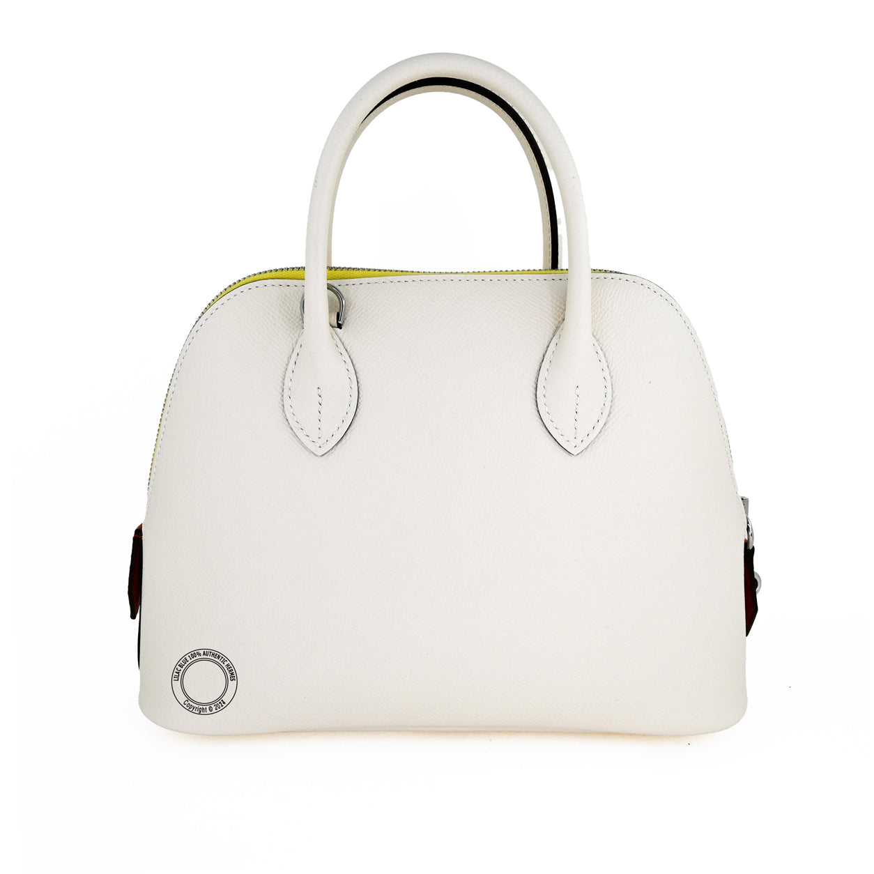 Hermès Bolide 27cm Nata/Terre Battue/Jaune Citron Epsom PHW