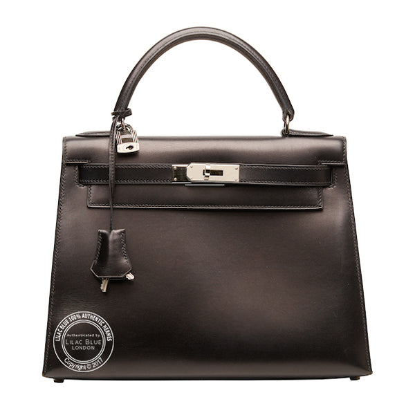 Hermès Kelly 28cm Black Box PHW - Vintage