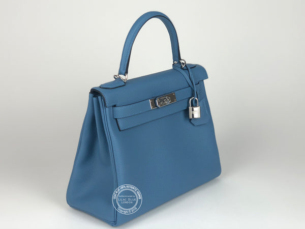 Hermès Kelly 28cm Bleu Azur Togo PHW