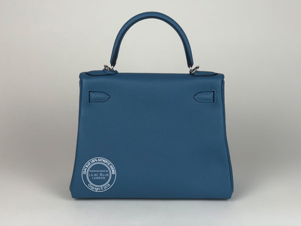 Hermès Kelly 28cm Bleu Azur Togo PHW