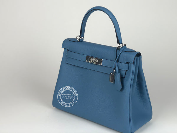 Hermès Kelly 28cm Bleu Azur Togo PHW