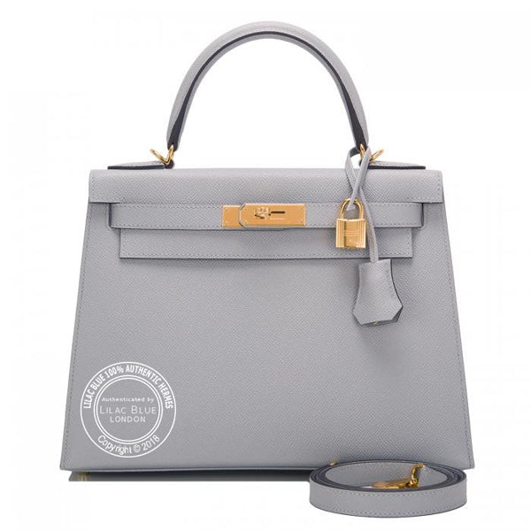 Hermès Kelly 28cm Bleu Glacier Epsom GHW