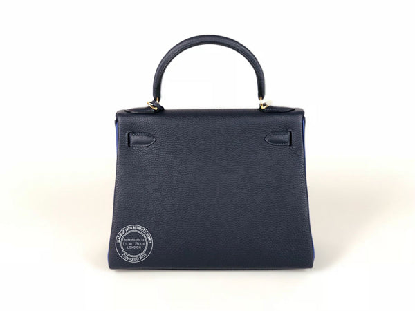 Hermès Kelly 28cm Bleu Marine/Bleu Electrique HSS Togo GHW