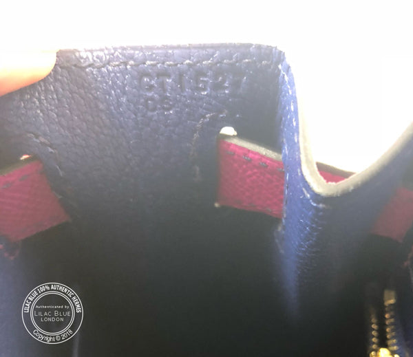 Hermès Kelly 28cm Bleu Marine/Rose Pourpre HSS Epsom GHW
