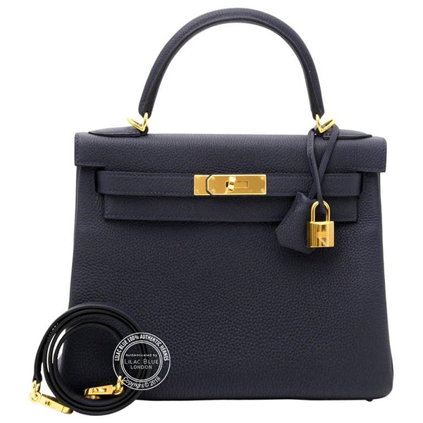 Hermès Kelly 28cm Bleu Nuit Togo GHW