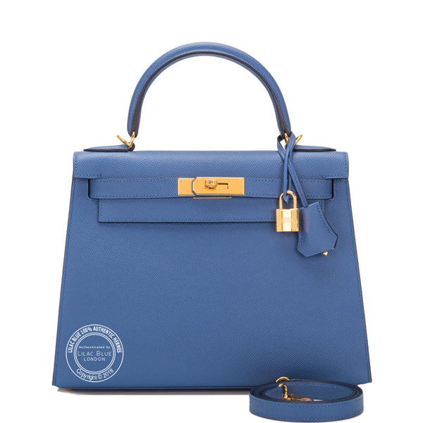 Hermès Kelly 28cm Blue Brighton Epsom GHW